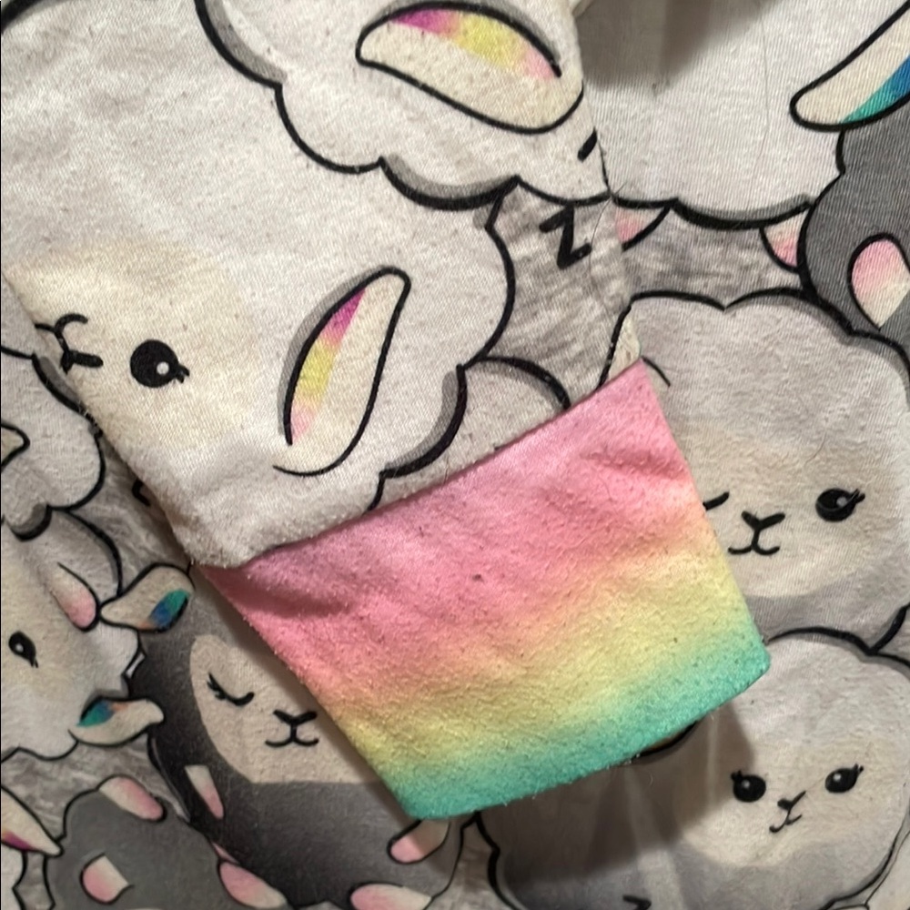 Justice Kids Super Cozy Sheep Hooded One Piece Size 18/20 - Picture 4 of 9